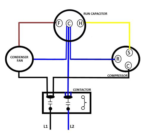 ac outdoor unit capacitor wiring diagram wiring diagram  schematics