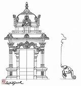 Temple Drawing Architecture Hindu Indian Mandir Traditional Drawings India Samadhi Pencil Paintings Sketch Illustration Featured Portfolios Painting Designs Unit Nature sketch template