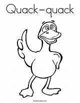 Quack Coloring Duck Worksheet Print Twistynoodle Favorites Login Add Outline Noodle Change Tracing Style sketch template