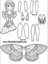 Fairy Doll Crafts Craft Girl Paper Dolls Knutselen Printable Pop Template Coloring Arts Pheemcfaddell Pages Girls Puppet Printables Puppets Color sketch template