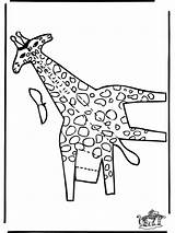 Giraffe Papercraft Cut Funnycoloring Advertisement sketch template