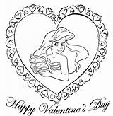 Coloring Disney Valentines Pages Kids Princess Valentine Ariel Bestcoloringpagesforkids Sheets Happy Heart sketch template