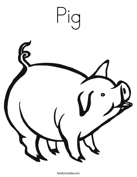 pig coloring page twisty noodle