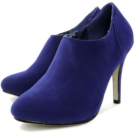 buy abbey stiletto heel elegant  ankle boots blue suede style