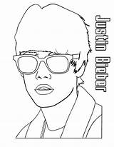 Bieber Justin Coloring Sunglasses Wearing Netart Print Getdrawings sketch template