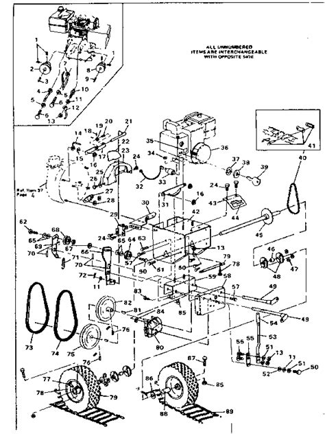 engine diagram parts list  model  craftsman parts snow removal equipment parts