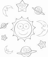 Coloring Space Kids Themed Cut Paste Labels Address Stuff sketch template