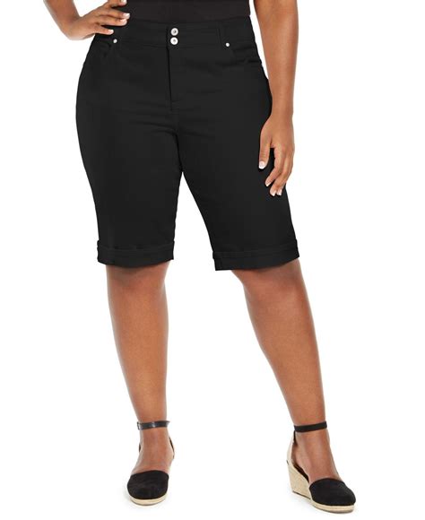 Style And Co Plus Size Denim Bermuda Shorts Created For Macy S In Black