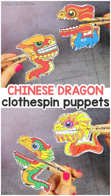 chinese dragon clothespin puppets  thi hsg