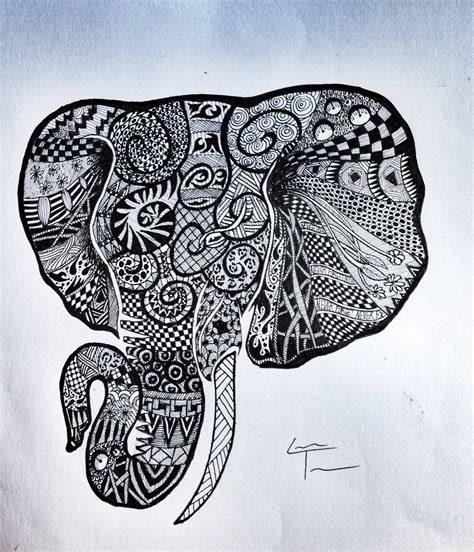 pin  pat sadler  art zentangle drawings zentangle elephant