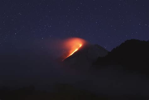 Lava Streams From Indonesias Mount Merapi In New Eruption