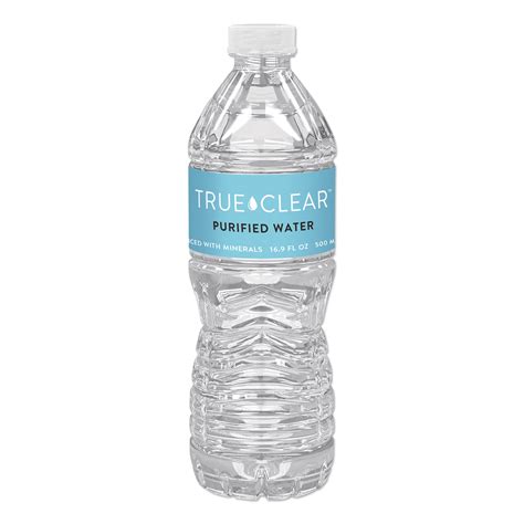 true clear purified bottled water  oz bottle  bottlescarton gloves