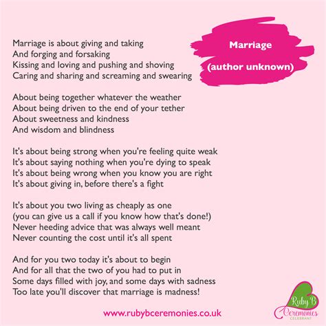marriage poem ruby b ceremonies celebrant