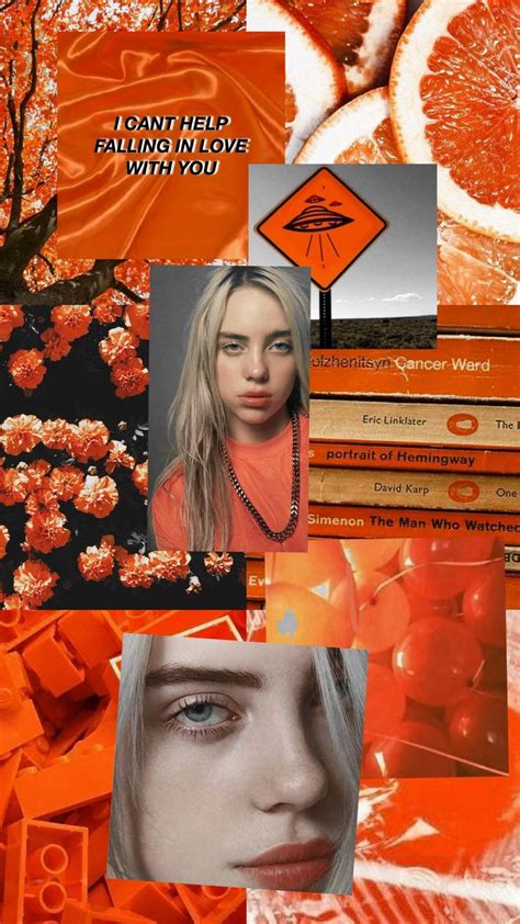 Visualizza altre idee su muri, murale, decorare le pareti. Billie Eilish wallpaper aesthetic orange | Sfondi