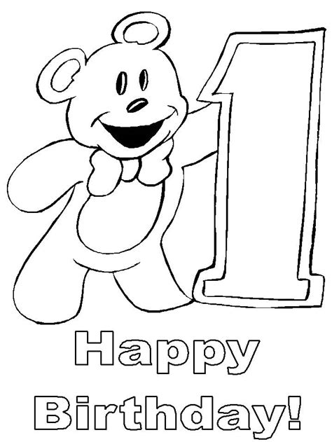 birthday colouring pages page