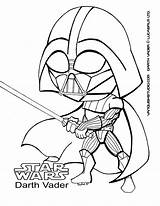 Vader Darth Coloring Chibi sketch template