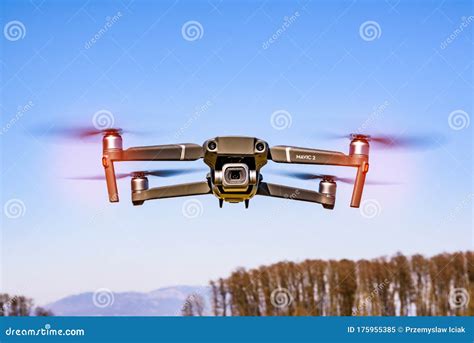 dji drone mavic  pro flying  rural area editorial image image  flight propeller