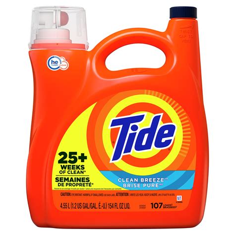 tide liquid laundry detergent clean breeze  loads  fl oz