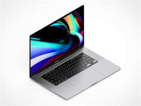 isometric macbook pro   laptop psd mockup psd mockups