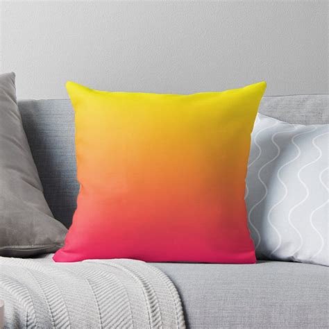yellow  orange gradient colours cushion   throw pillows pillows neon yellow