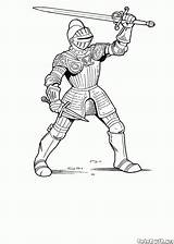 Coloring Armor Pages Knight Template sketch template