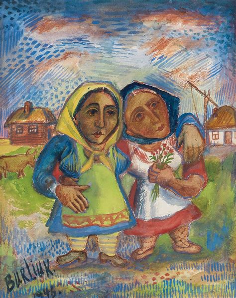 david burliuk two russian peasant women 1946 mutualart