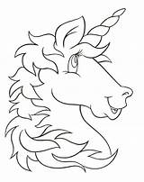 Unicorn Template Coloring Printable Stencil Pages Head Print Unicorns sketch template