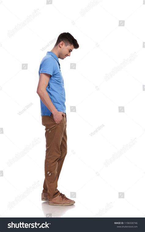 side view young casual man  stock photo  shutterstock