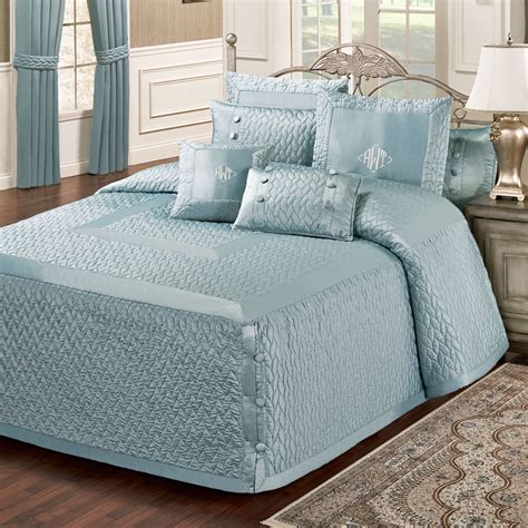 silk allure sterling blue oversized quilted bedspread bedding