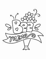 Coloring Pages Valentine Bee Mine Printable sketch template