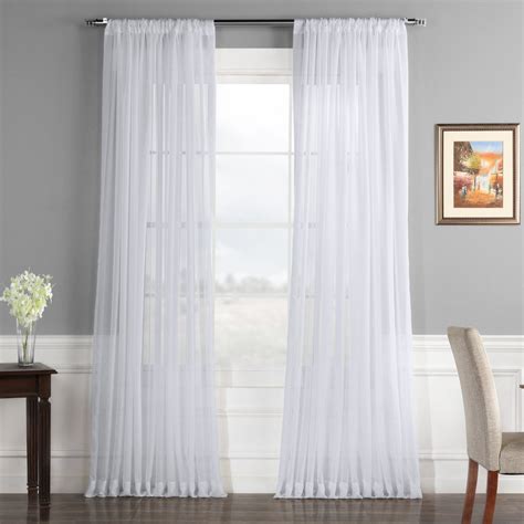 extra wide white voile sheer curtain panels