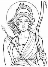 Artemis Goddess Coloring Greek Pages Mythology Sketch Sheets Draw Choose Board Sketches sketch template