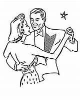 Coloring Dance Pages Dancing Swing Couple Printables sketch template