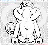 Outlined Proboscis Monkey Happy Coloring Clipart Cartoon Vector Grinning Cory Thoman sketch template