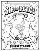 Coloring Sip Peace Poster sketch template