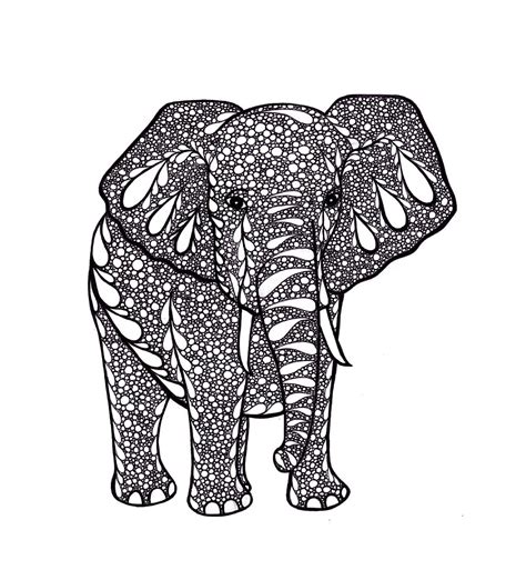 elephant art zentangle inspired art print  printable art ink