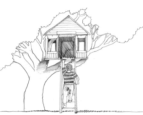 tree house buildings  architecture  printable coloring pages