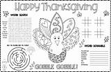 Placemat Word Turkey Tic Tac Toe Scramble Maze Essentiallymom sketch template