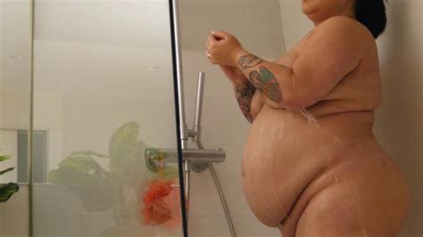 bbw big belly shower porn videos