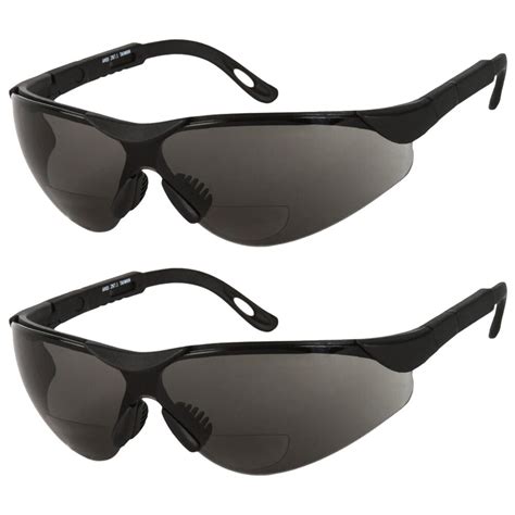 2 pair lot bifocal safety reading sunglasses glasses reader ansi z87 1