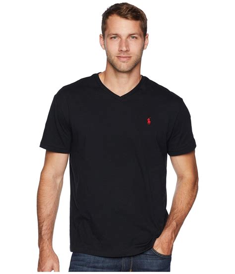 Polo Ralph Lauren Cotton Classic Fit V Neck T Shirt In Rl Black Black