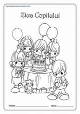 Colorat Ziua Copilului Planse Desene Iunie Fise Copii Copiilor Lucru Gradinita Baloane Pamantului Educative Tort sketch template