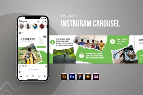 travel instagram carousel ux  ui kits ft instagram promotion