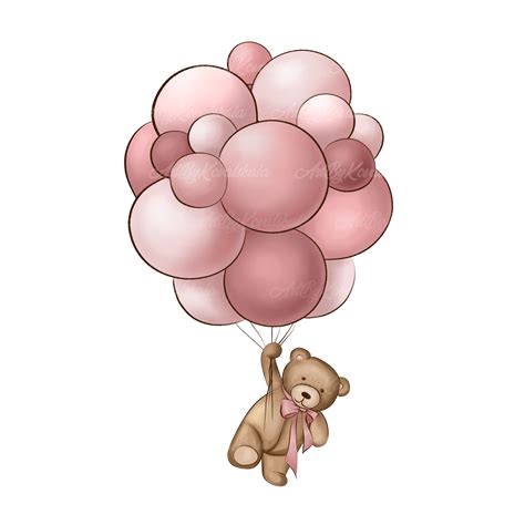 teddy bear  balloons teddy bear clipart teddy bear png etsy canada
