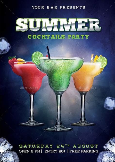 summer cocktail party flyer template psd download here