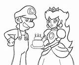 Peach Princess Coloring Luigi Pages Birthday Cake Girls Color Beautiful Colornimbus sketch template