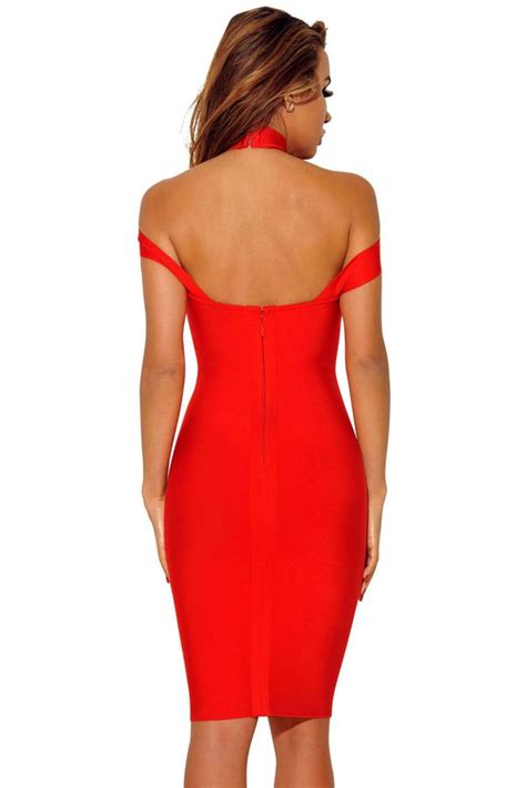 hualong women sexy cut out red bodycon dress online