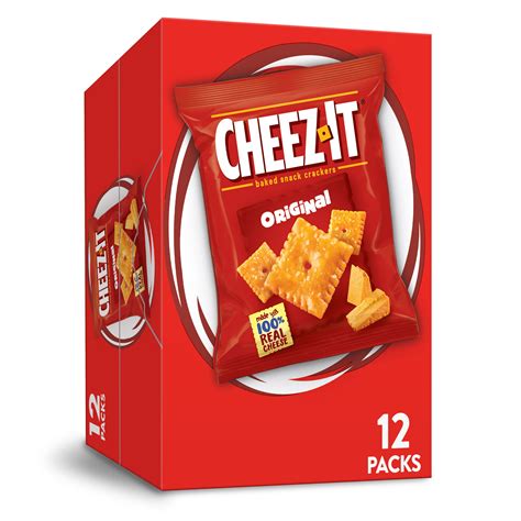 cheez  cheese crackers baked snack crackers office  kids snacks original oz box