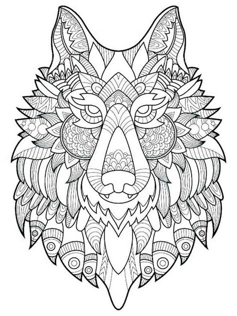 wolf coloring pages  adults