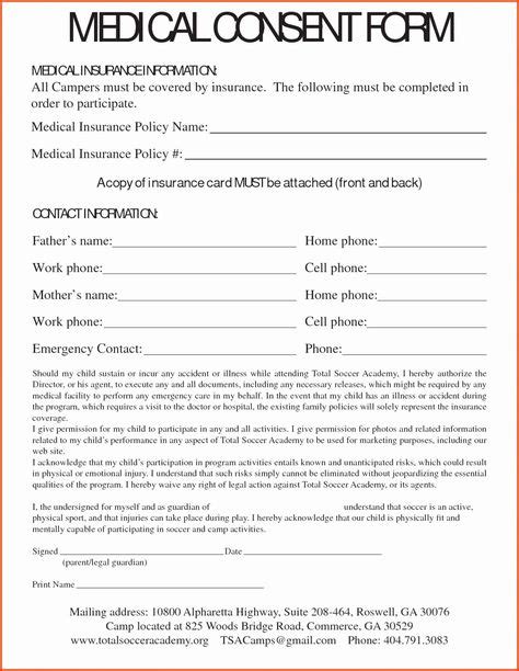 parent consent forms template beautiful medical consent letter